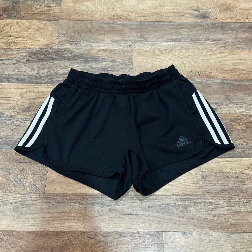 Adidas Black Athletic Shorts with Signature Stripes